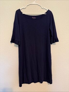 Lilly Pulitzer Navy Blue Simple Ruffle Sleeve Dress